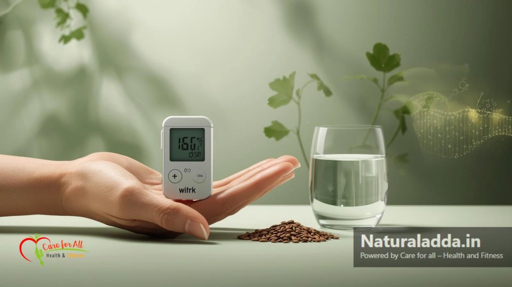 Medical illustration showing stable blood sugar with coriander seeds.
