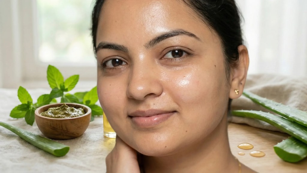 Glowing clear skin representing the antioxidant and anti-aging benefits of coriander seeds