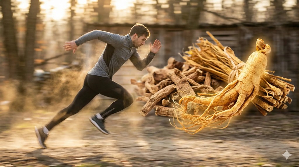 Man showing increased endurance supported by Ayurvedic herbs.