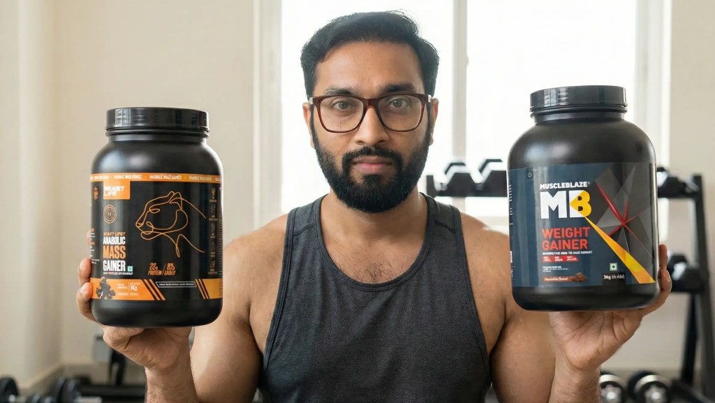 Natural Weight Gainer Comparison showing personal usage of both products