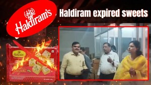 FSDA officials inspecting expired sweets during Haldiram warehouse raid in Lucknow ahead of Holi 2026