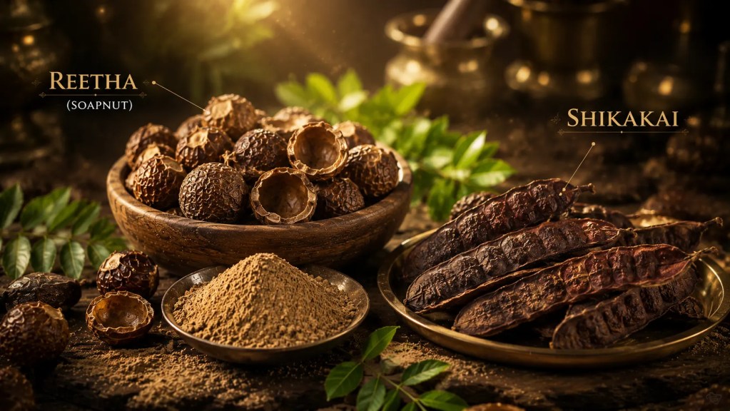 Reetha Shikakai Amla have been used in Ayurveda for hair care for thousands of years.