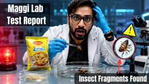 Maggi lab test report reveals 49 insect fragments found in a lab-tested noodle sample. Is Maggi safe to eat? Read the full shocking FSSAI lab findings now.