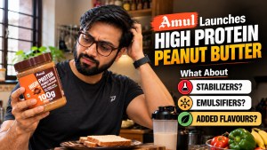 Amul High Protein Peanut Butter review questioning stabilizers, emulsifiers and added flavours.